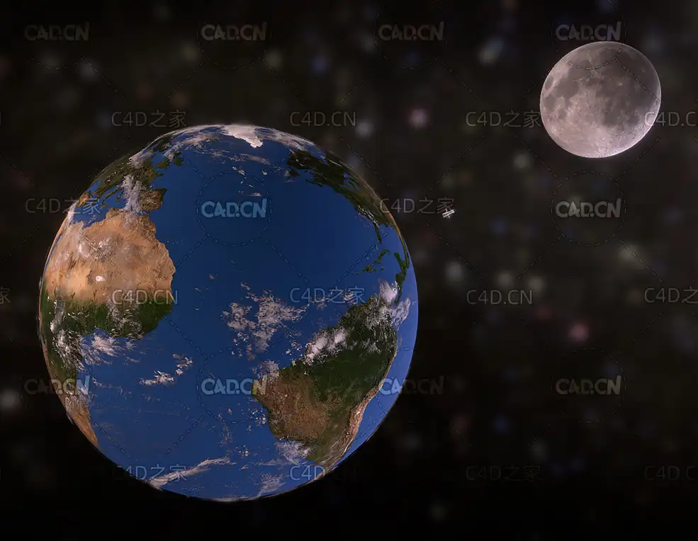 C4D地球和月球模型 Planet Earth - C4D之家 - 21.jpg
