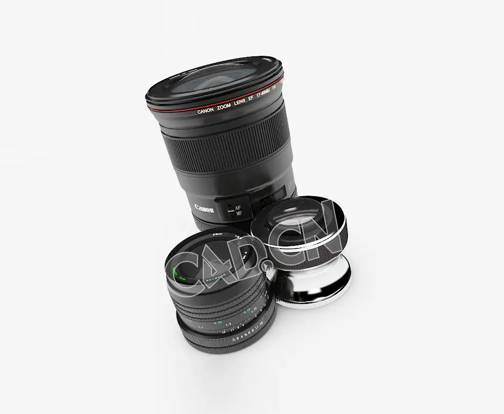 3款佳能单反相机镜头模型 camera lens