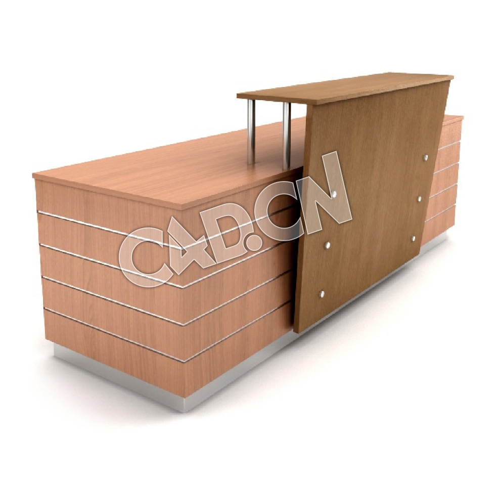 前台接待桌办公家具C4D模型 - C4D之家 - 02.jpg