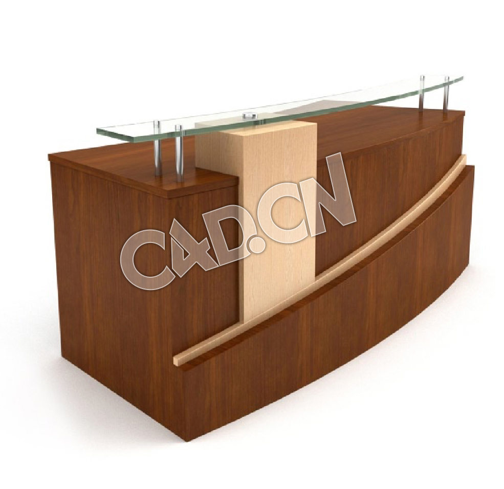 时尚公司前台桌办公家具C4D模型 - C4D之家 - 01.jpg