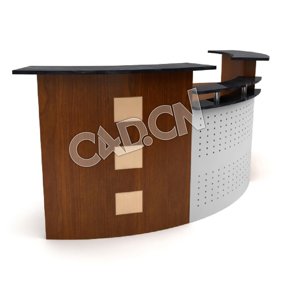 弧形接待台办公吧台办公家具C4D模型 - C4D之家 - 06.jpg