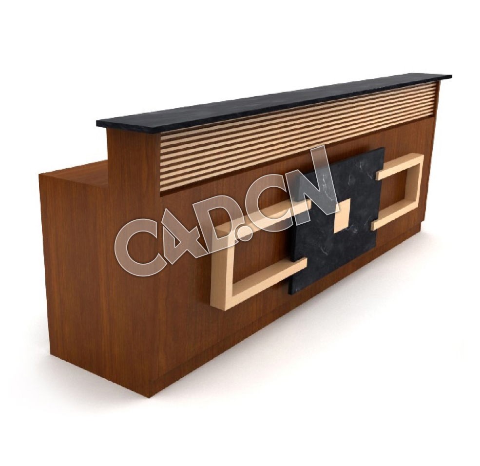 迎宾收银柜台办公家具C4D模型 - C4D之家 - 05.jpg