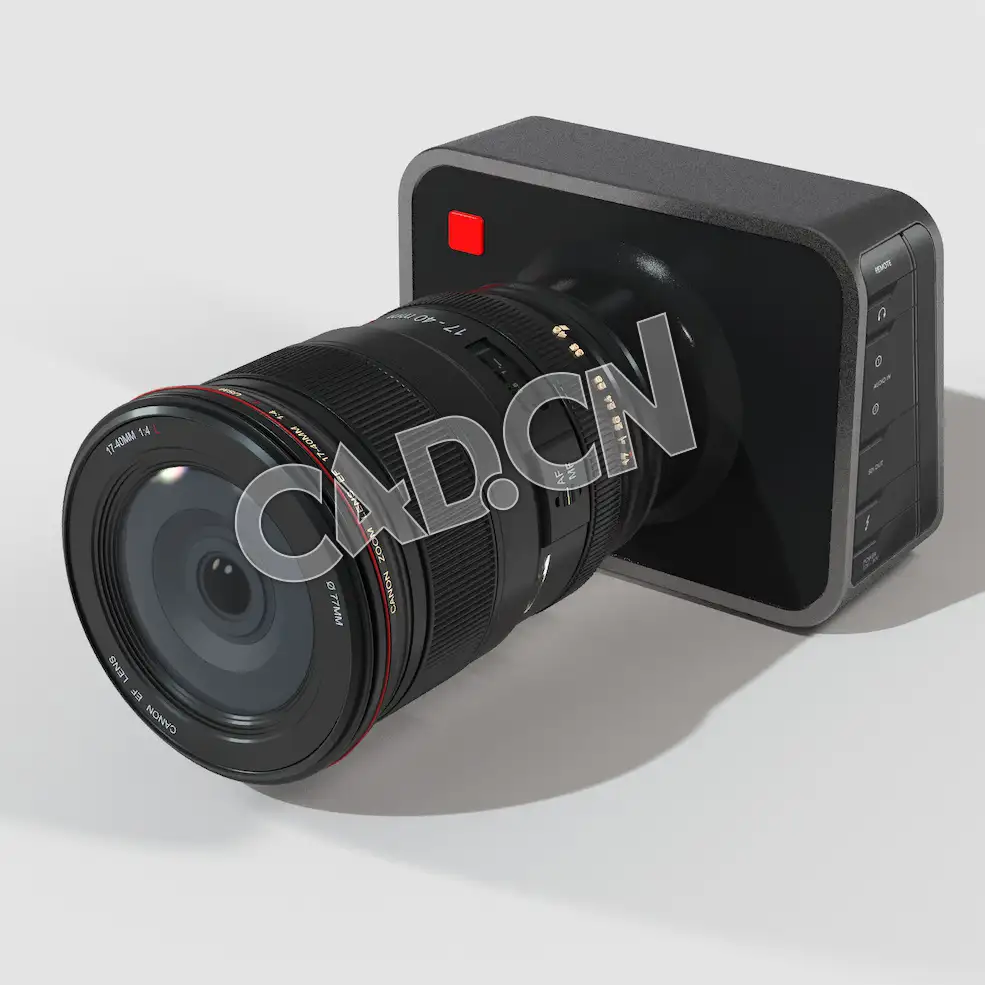 C4D数码后背数码相机佳能镜头模型 Blackmagic Camera