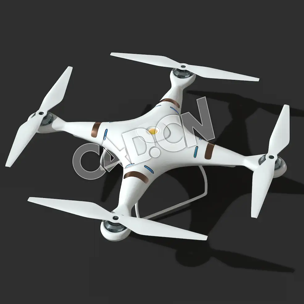 C4D四翼无人机模型 Drone