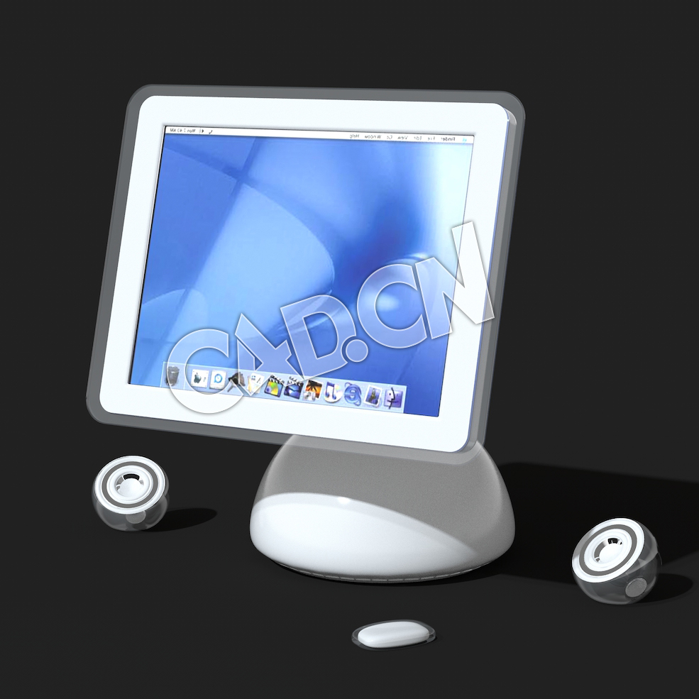C4D苹果2002一体机电脑模型 iMac Computer 2002