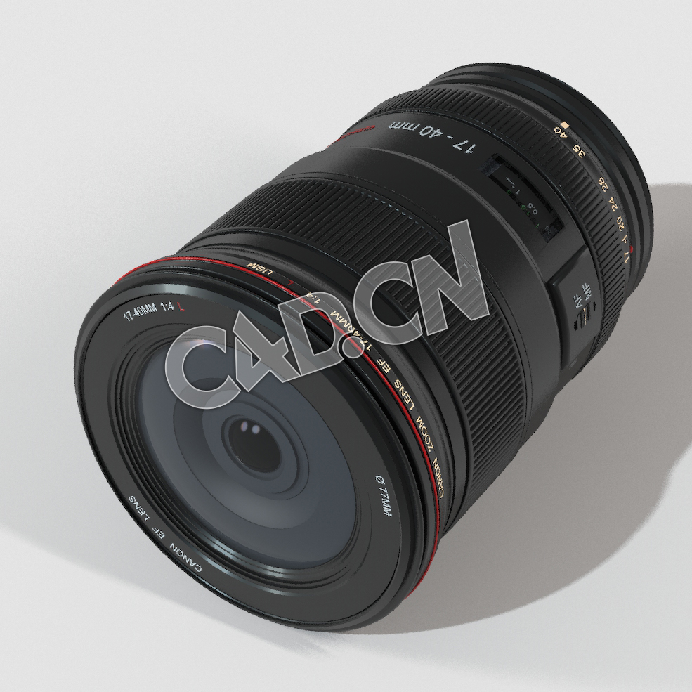 C4D佳能相机镜头17-40毫米模型 Lens 17- 40 mm