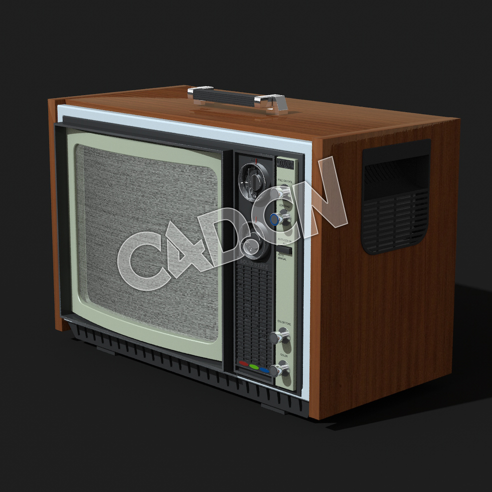 C4D复古电视老式电视机模型 TV Retro