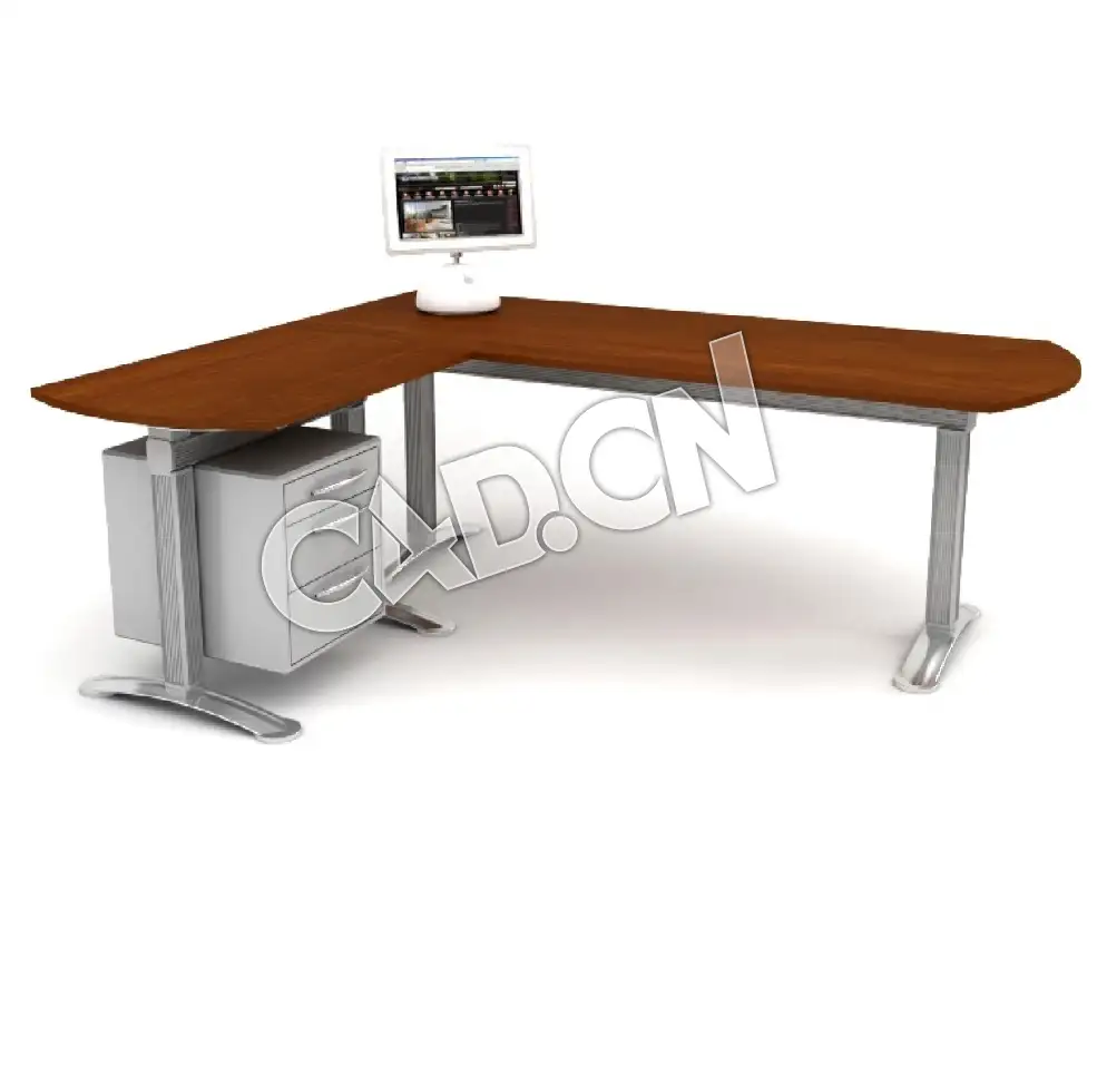 单人办公电脑桌办公家具C4D模型 - C4D之家 - 31.jpg