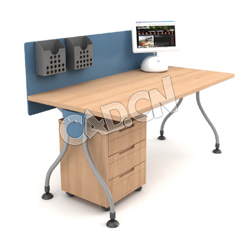 单人设计师电脑桌办公家具C4D模型 - C4D之家 - 34.jpg