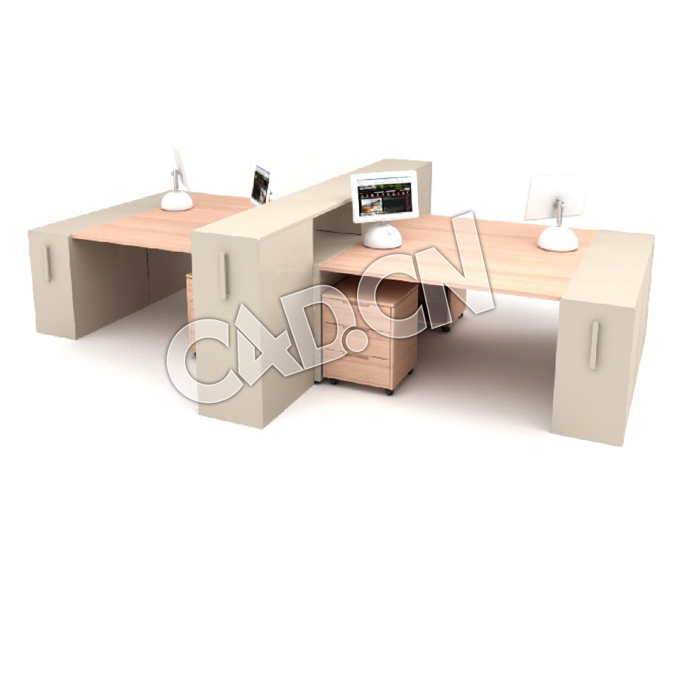双人电脑桌办公家具C4D模型 - C4D之家 - 40.jpg
