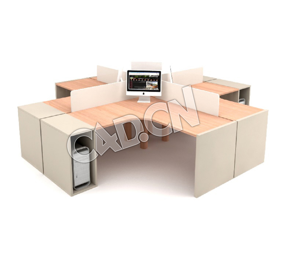 四人电脑桌办公家具C4D模型 - C4D之家 - 41.jpg