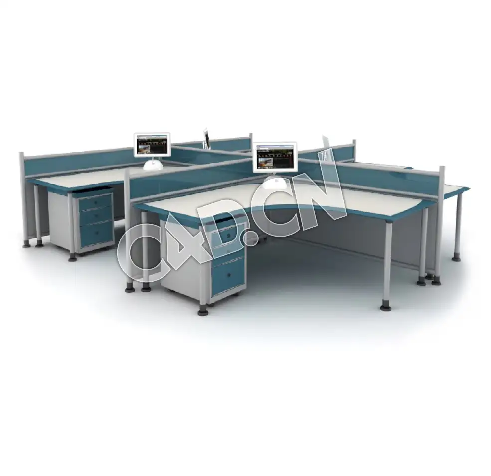 四人隔断电脑桌办公家具C4D模型 - C4D之家 - 43.jpg