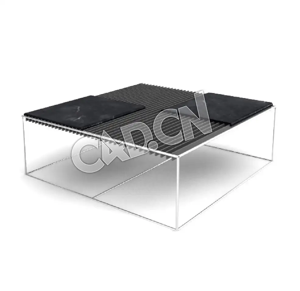 方形茶桌办公家具C4D模型