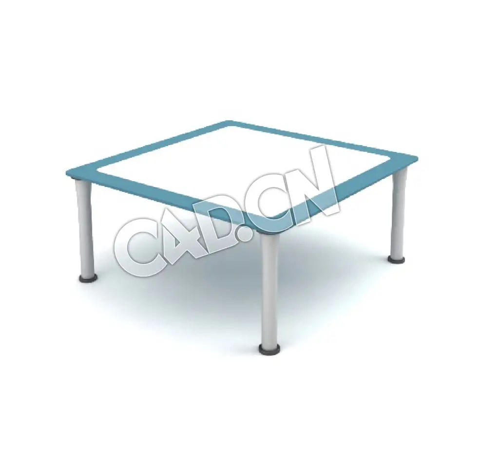 简易方桌办公家具C4D模型