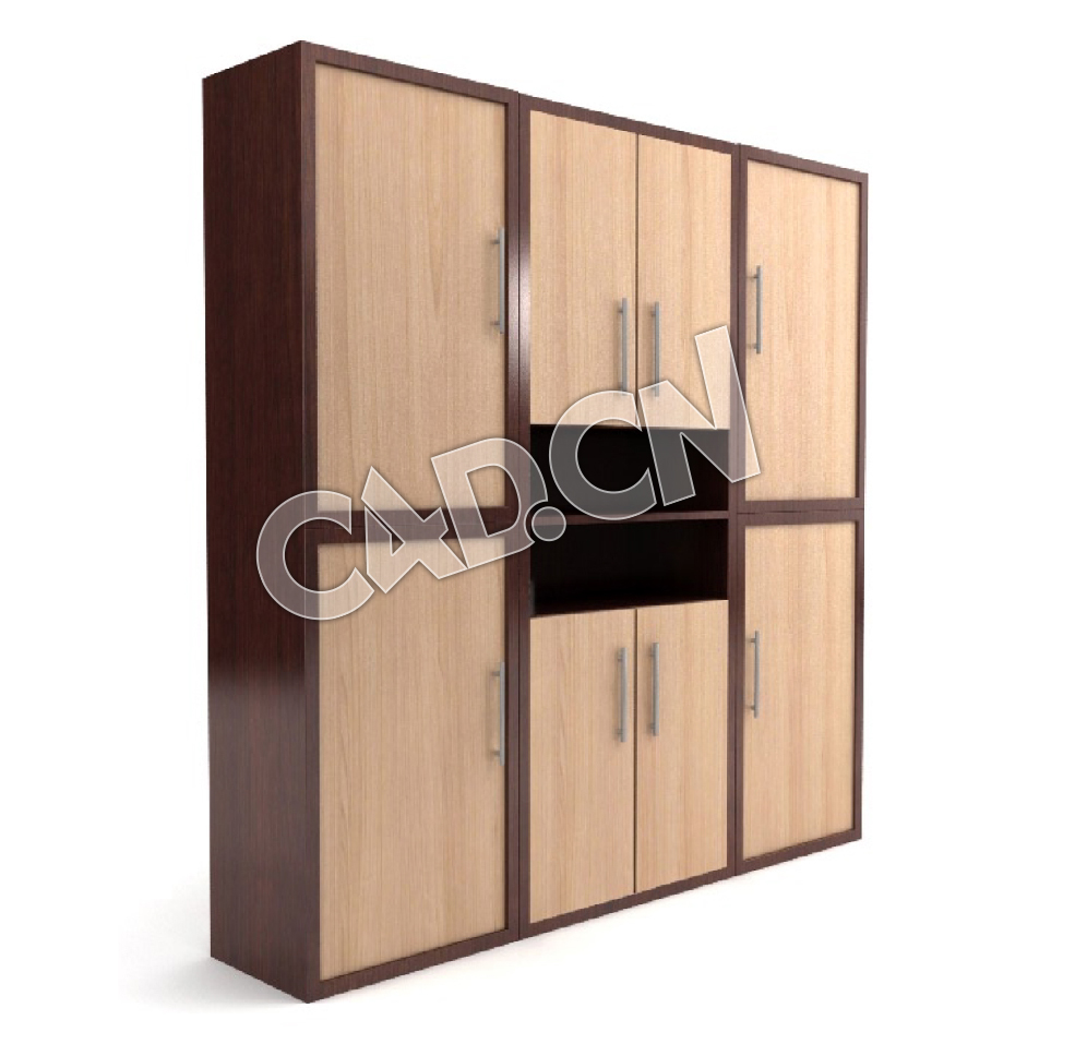 办公室衣柜办公家具C4D模型