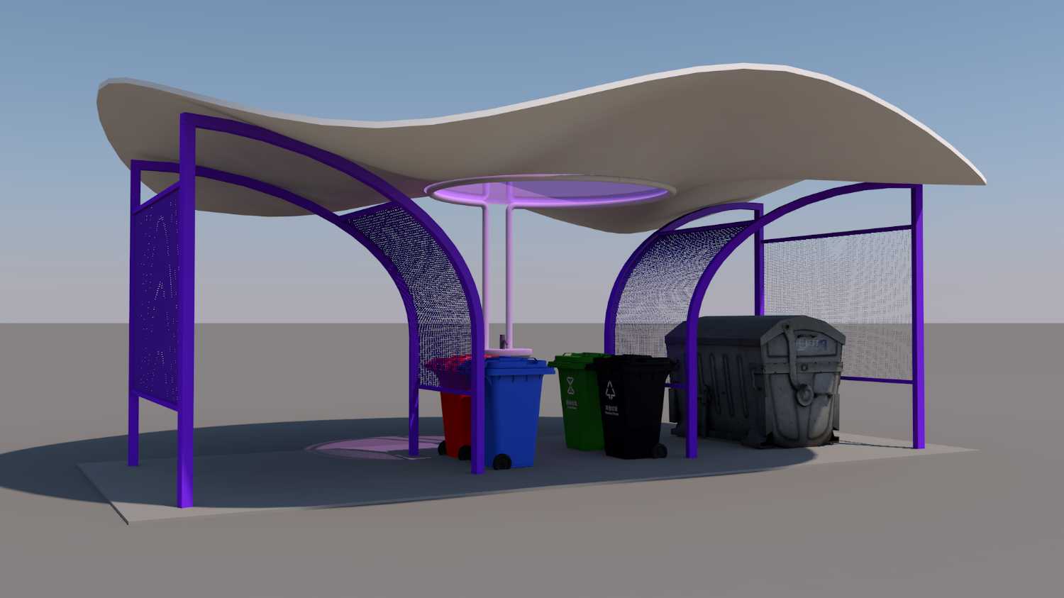 公园垃圾分类屋 - C4D之家 - 概念垃圾房 3.png