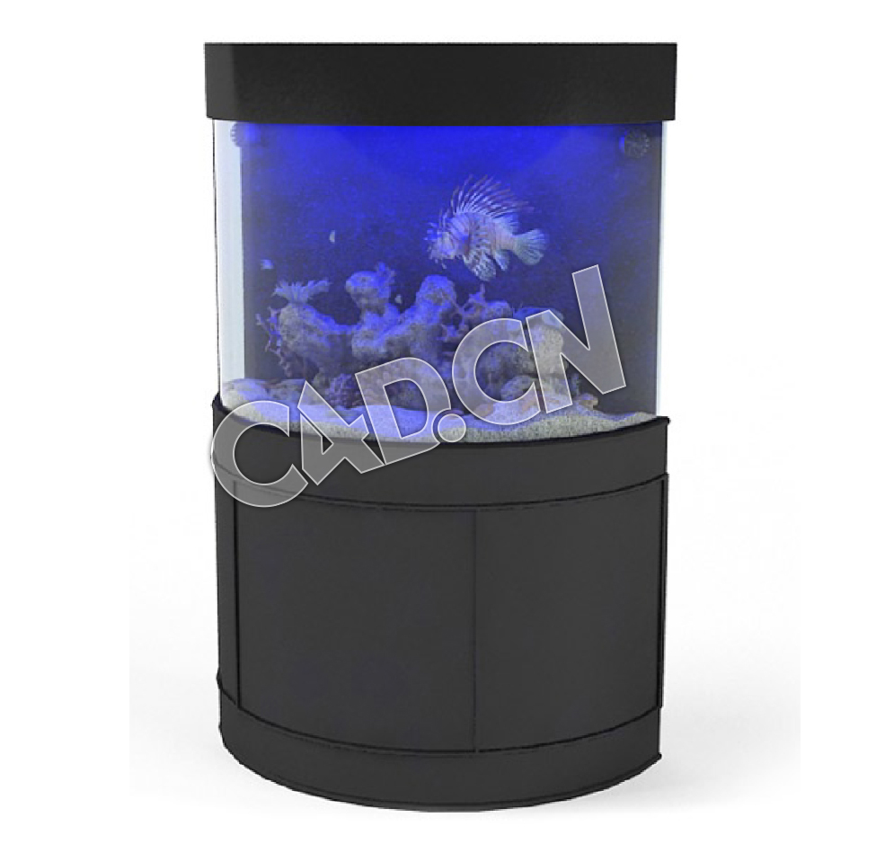 水族箱观赏鱼缸C4D模型