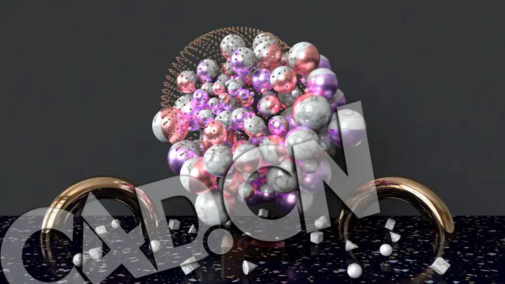 C4D圆球汇聚抽象艺术制作教程（包含工程文件）CINEMA 4D TUTORIAL ABSTRACT ART