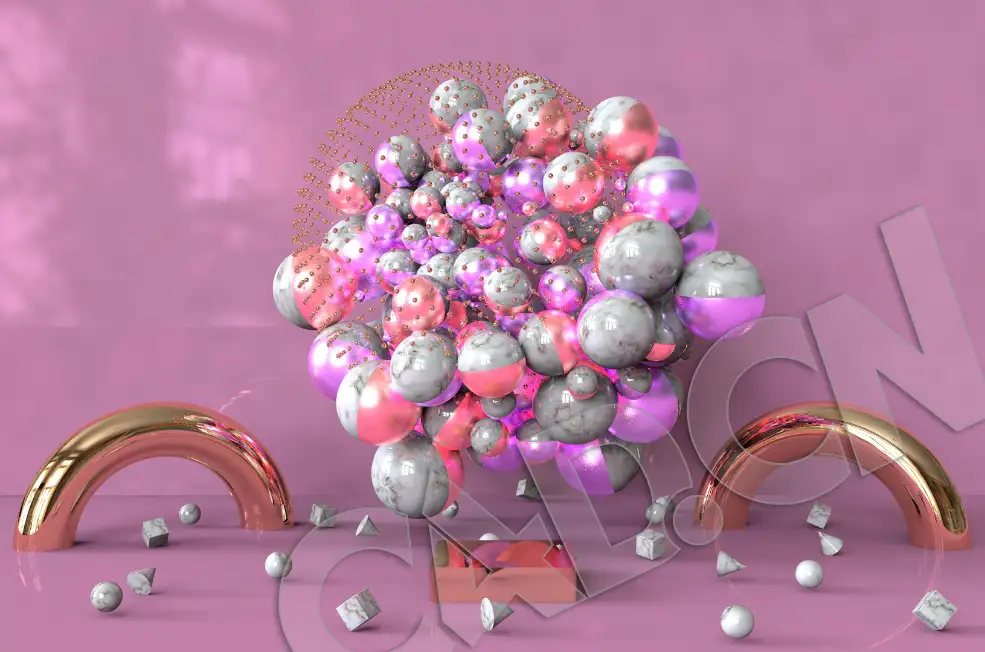 C4D彩球汇聚吸附动画工程文件 CINEMA 4D ABSTRACT ART