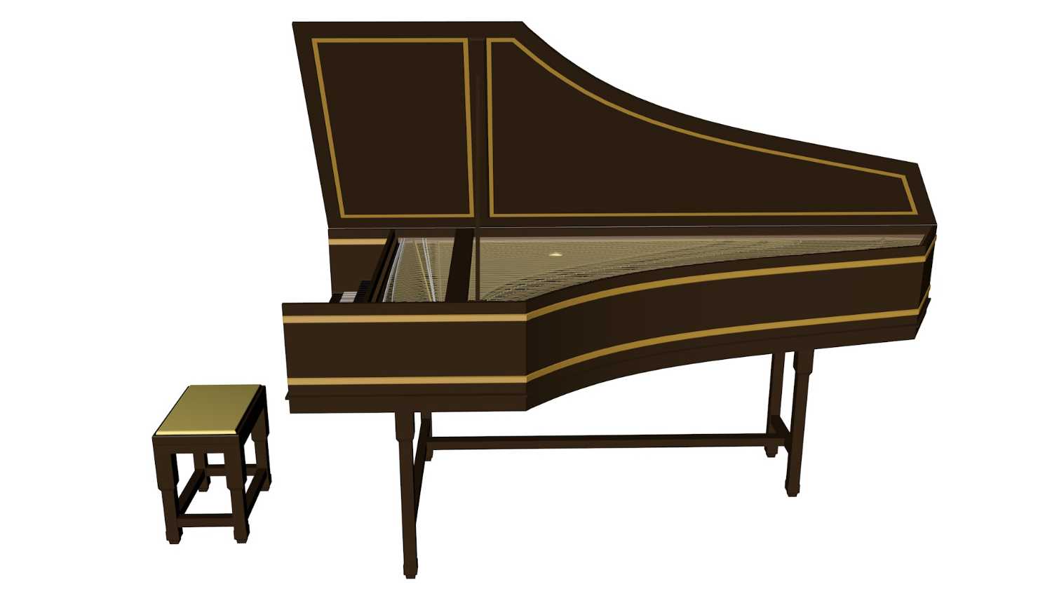 巴洛克乐器 - 羽管键琴/大键琴 (Harpsichord) - C4D之家 - 9.jpg