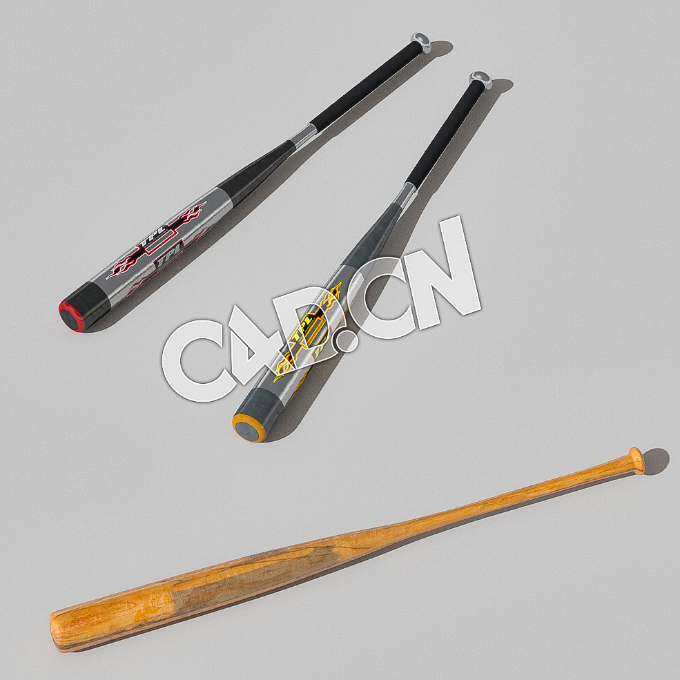 棒球棒C4D模型 Baseball-Bats - C4D之家 - 02.jpg
