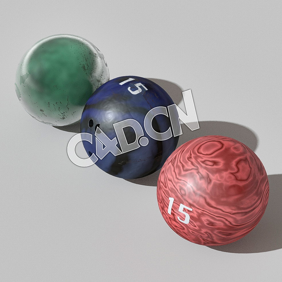保龄球C4D模型 Bowling-Balls