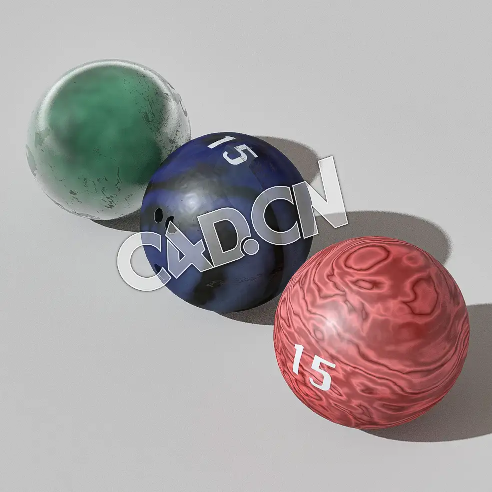 保龄球C4D模型 Bowling-Balls