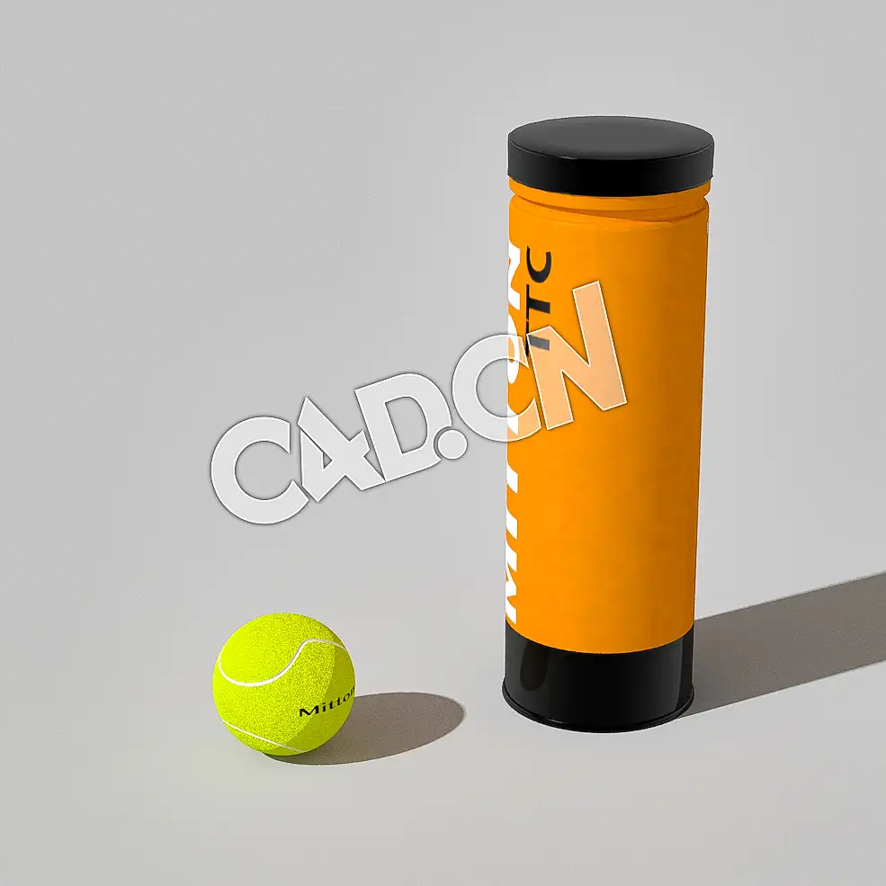 网球和球桶球罐C4D模型 Tennis Ball & Can