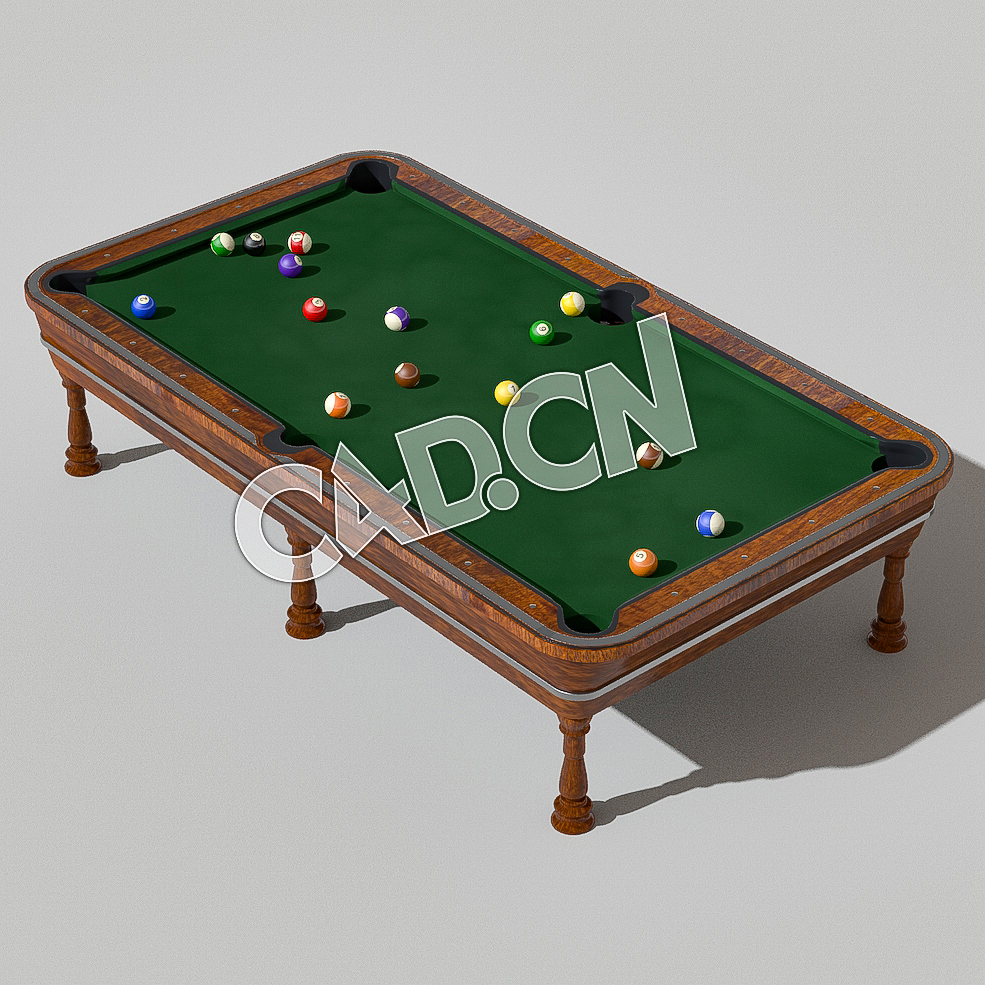 台球桌C4D模型 Pool-Table