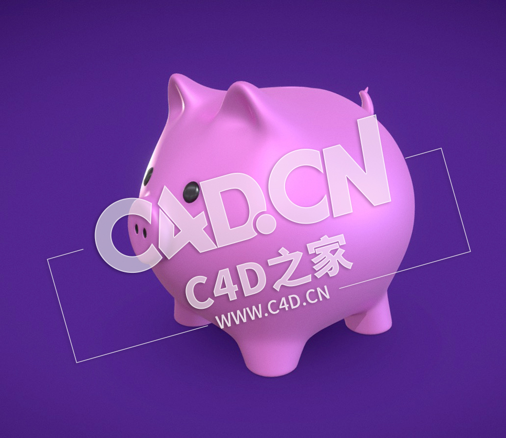 C4D小猪存钱罐模型 Piggy Bank