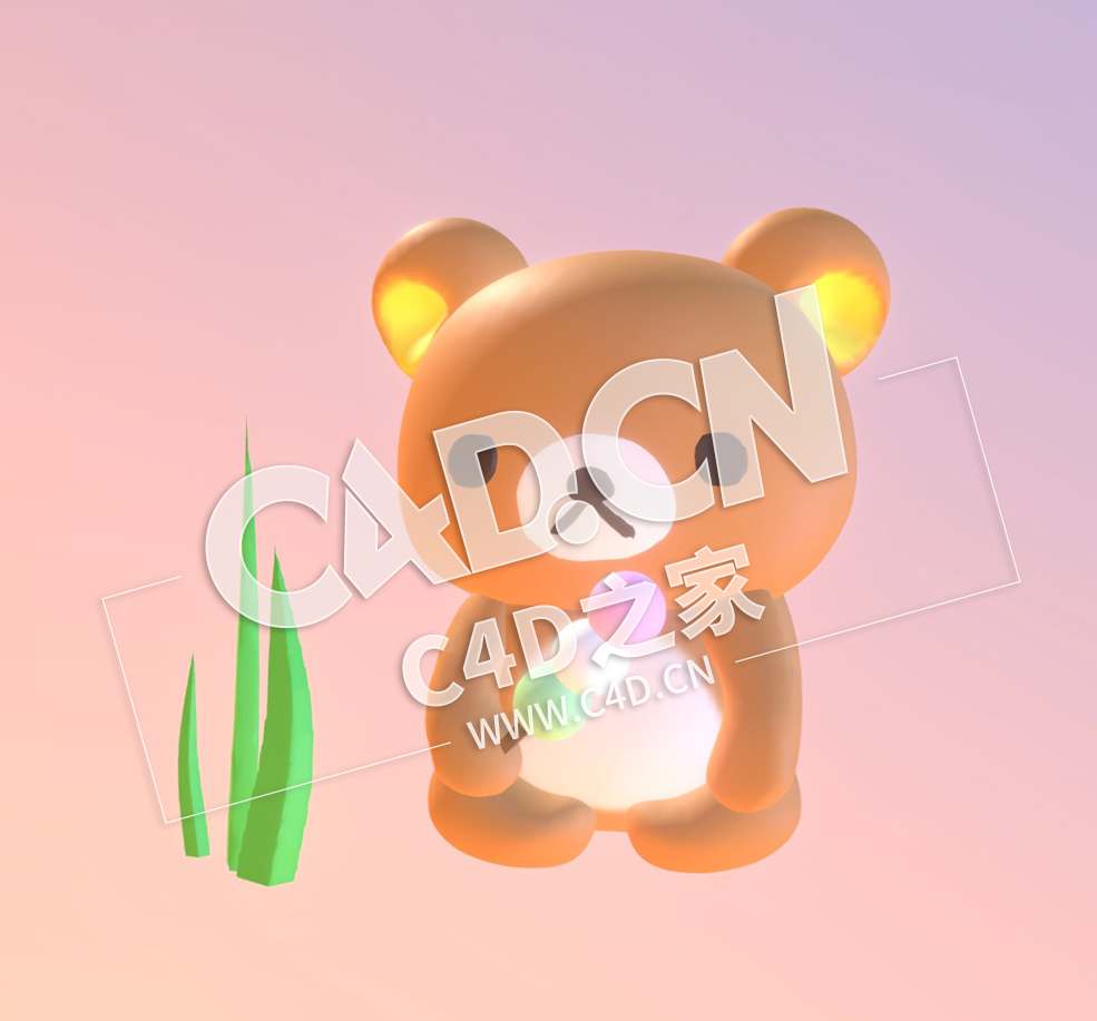 C4D卡通小熊模型 Rilakkuma