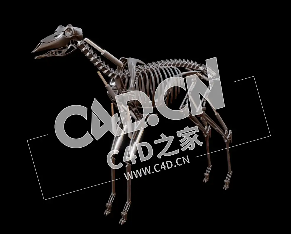 C4D机械鹿骨架模型 Test - Mechanical deer - C4D之家 - 30.jpg