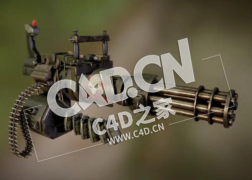 C4D科幻武器加特林机枪电影游戏道具模型 The Usurper
