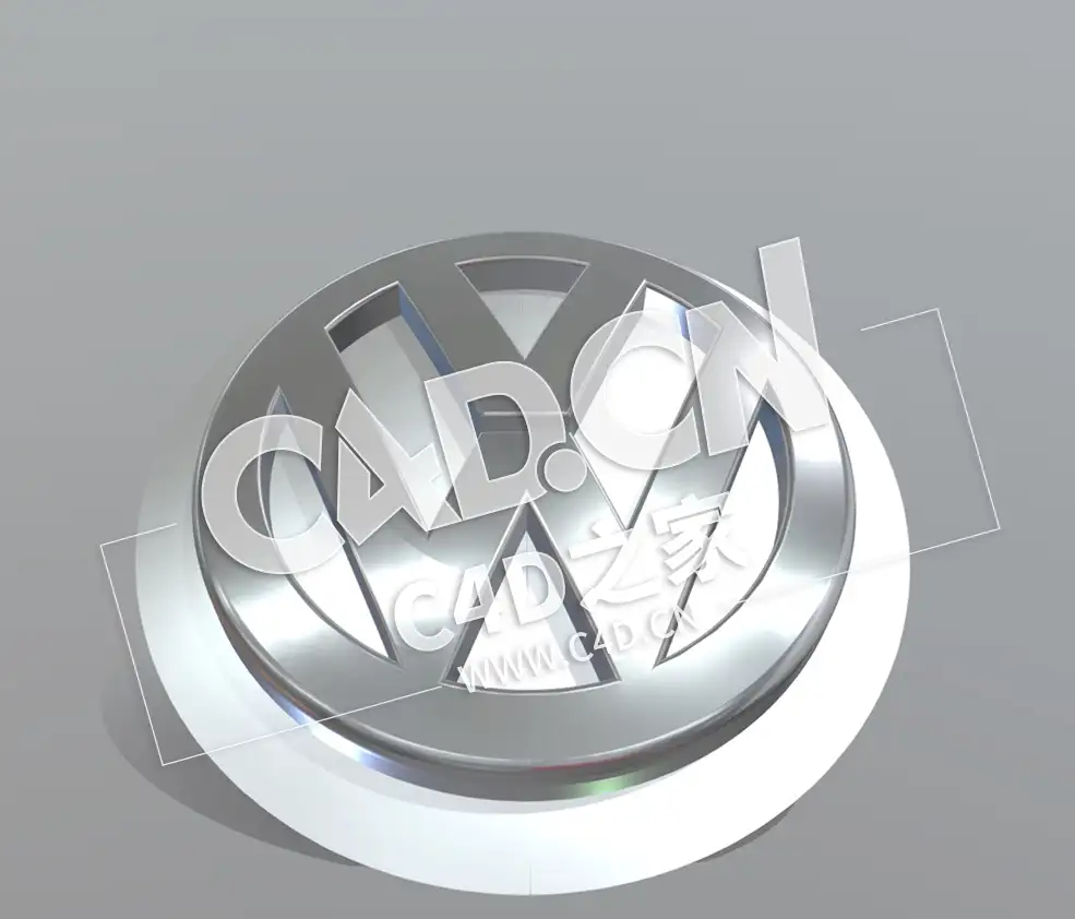 C4D大众汽车金属三维立体标志模型 Volkswagen Logo