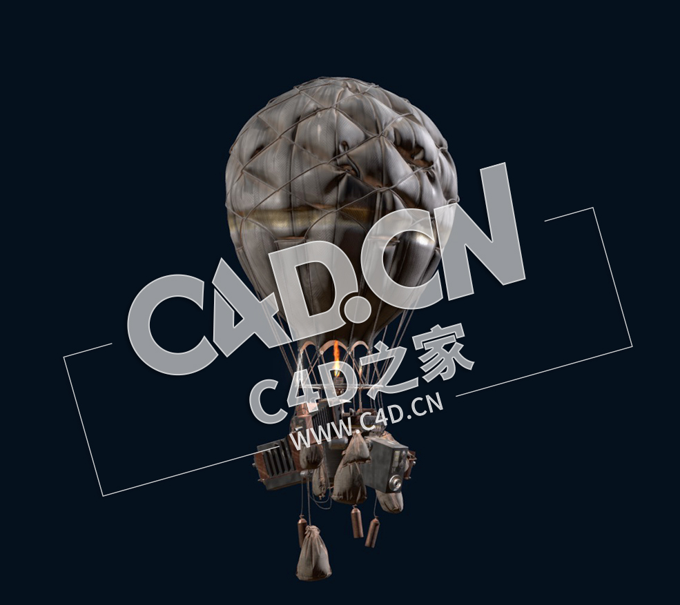 C4D蒸汽朋克热气球模型 Vulturing Balloon #wildwestchallenge - C4D之家 - 58.jpg
