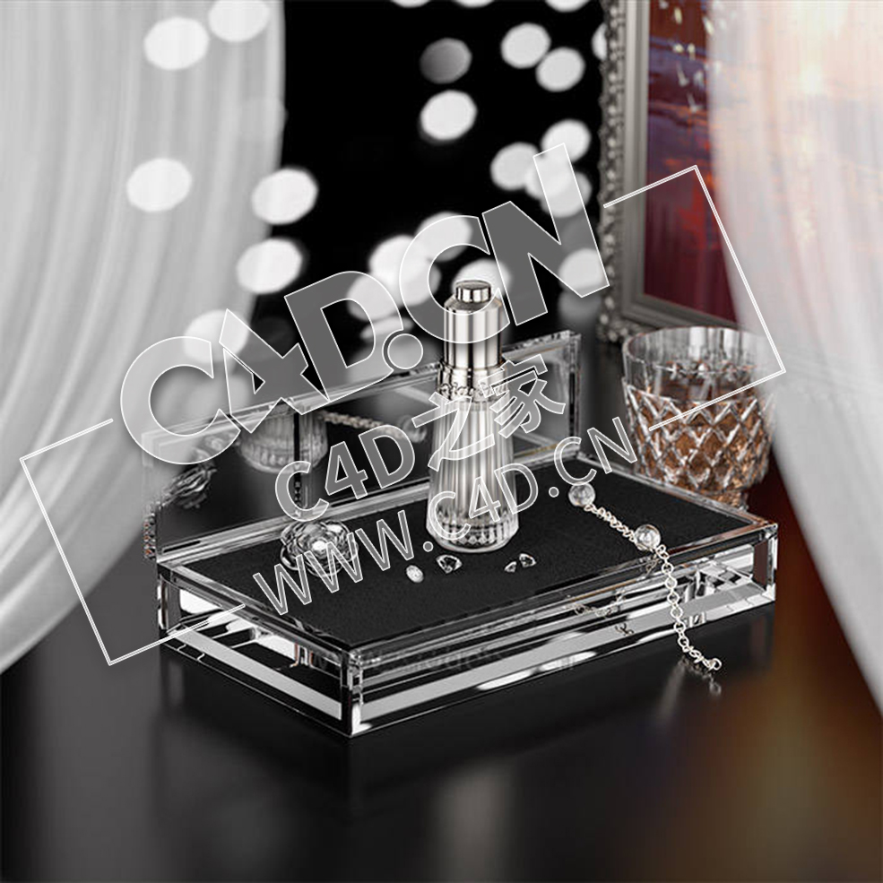 C4D OCTANE白金肌底液化妆品护肤品产品化妆盒子玻璃瓶OC场景模型