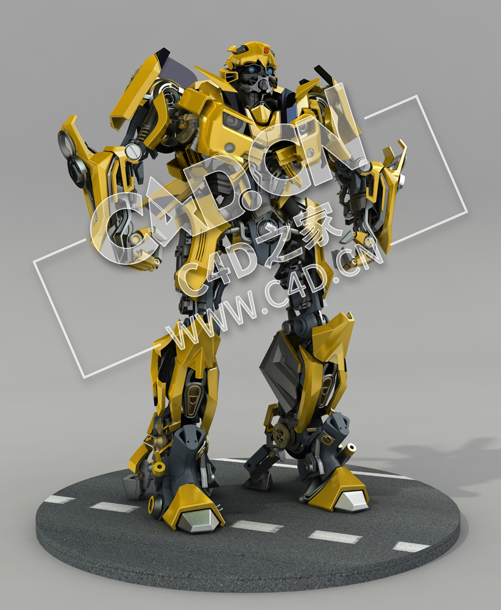 C4D变形金刚大黄蜂汽车人模型 Bumblebee