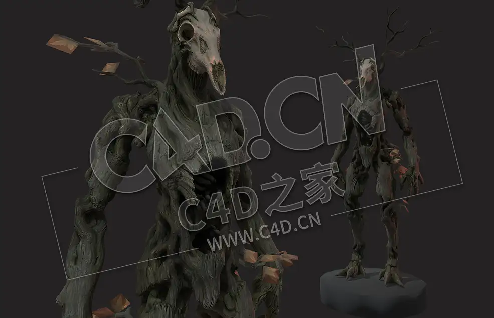 C4D老树精森林之魂树人树怪模型 Spirit_of_the_forest