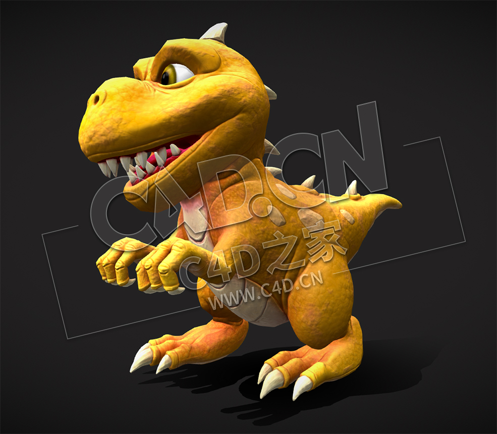 C4D走路的卡通小恐龙绑定动画模型 Dragonchick - C4D之家 - 19.jpg