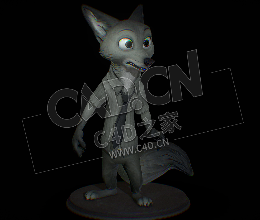 C4D疯狂动物城狐狸尼克卡通动物模型 NickWilde