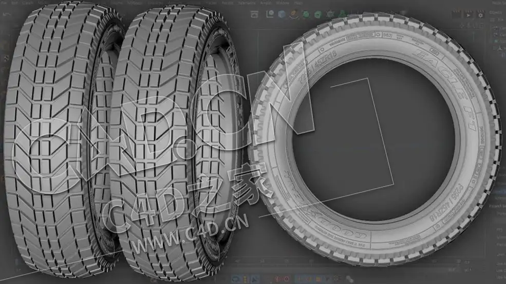 C4D汽车轮胎建模教程 3D Car Tire Modeling Tutorial