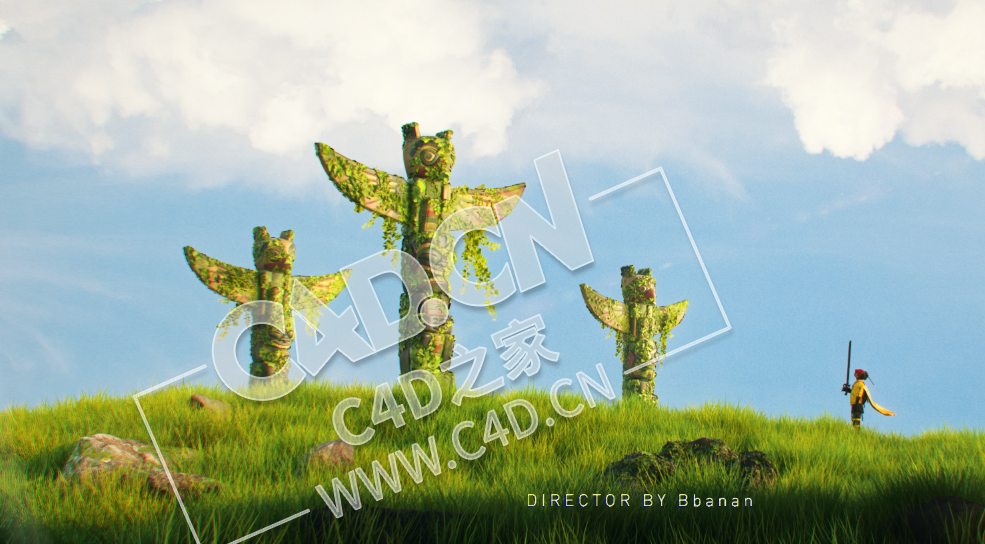 C4D OCTANE印第安人部落草map腾柱[阿楠原创] - C4D之家 - 3_00000.jpg