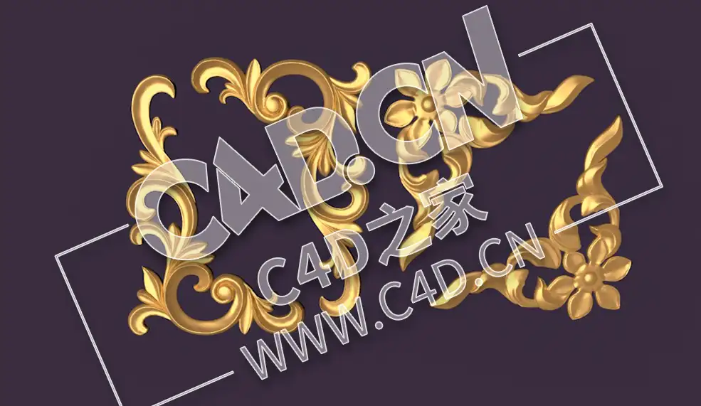 C4D欧式石膏雕花装饰花件室内装修浮雕花构件模型_03 Decor - C4D之家 - 3.jpg