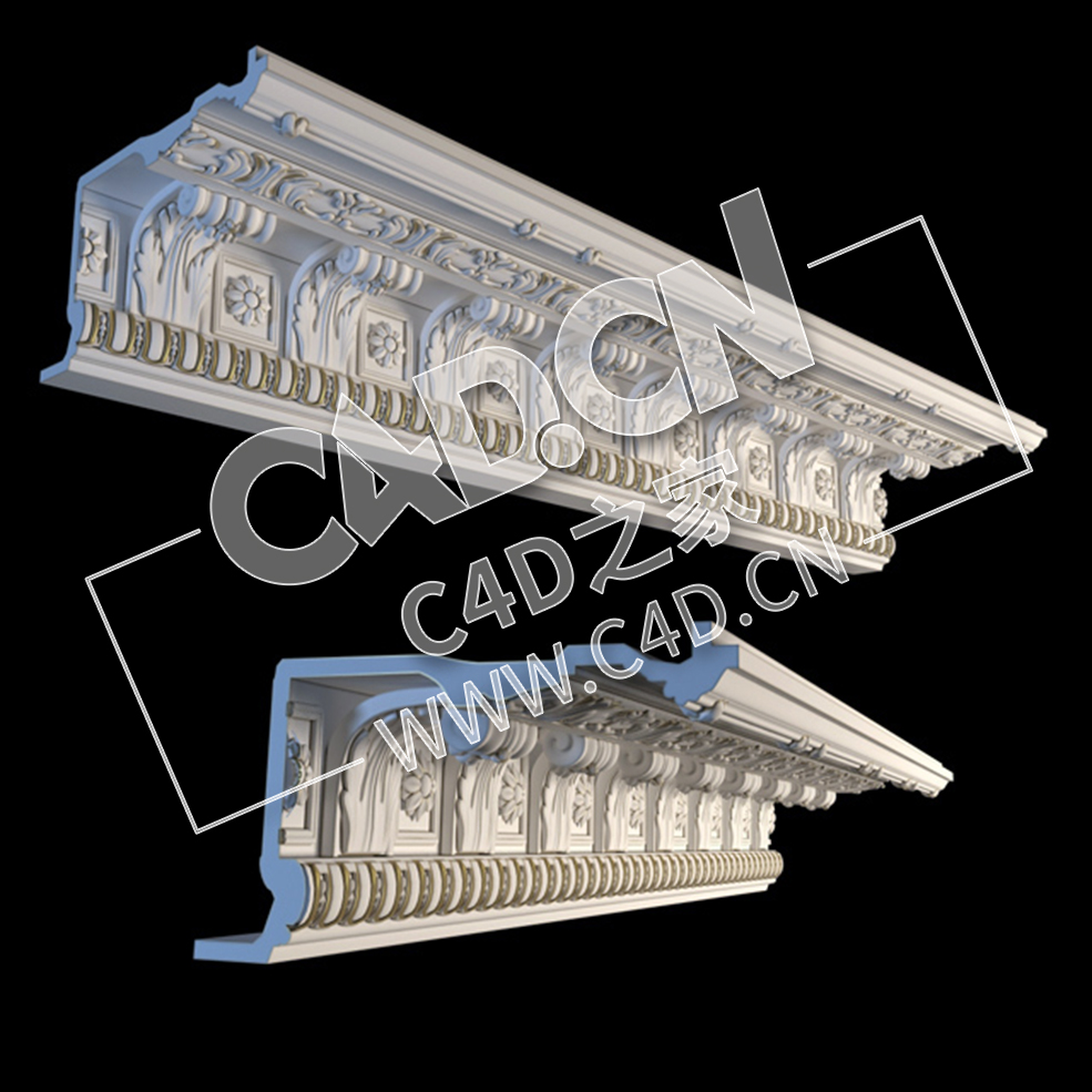 C4D雕花角线雕花平线雕花角线模型_05 karniz - C4D之家 - 5.jpg