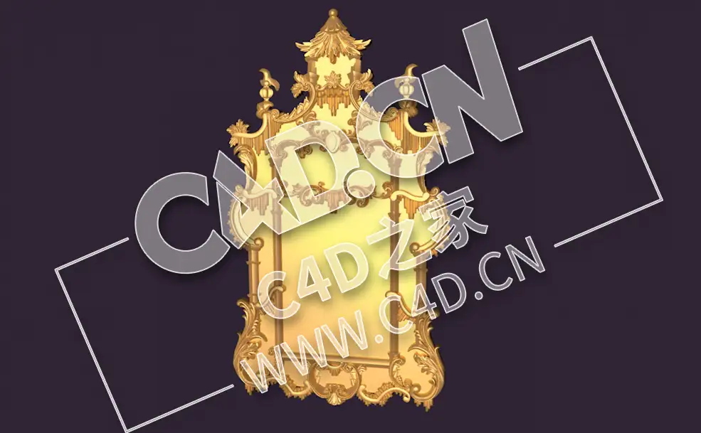 C4D石膏线装饰花纹图案模型_09 CHINOISERIE_MIRROR - C4D之家 - 9.jpg