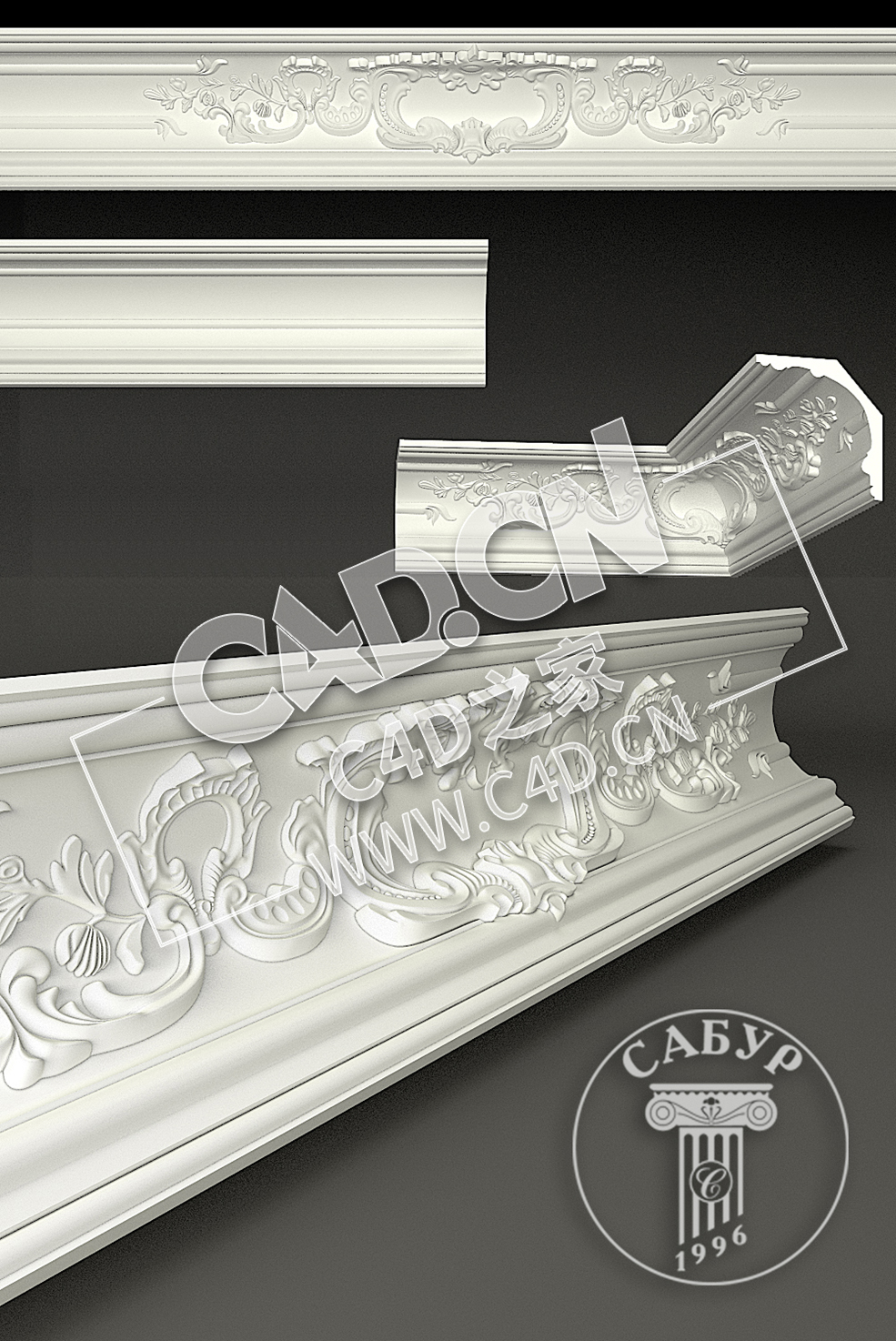 C4D雕花角线雕花平线雕花角线模型_11 - C4D之家 - 11.jpg