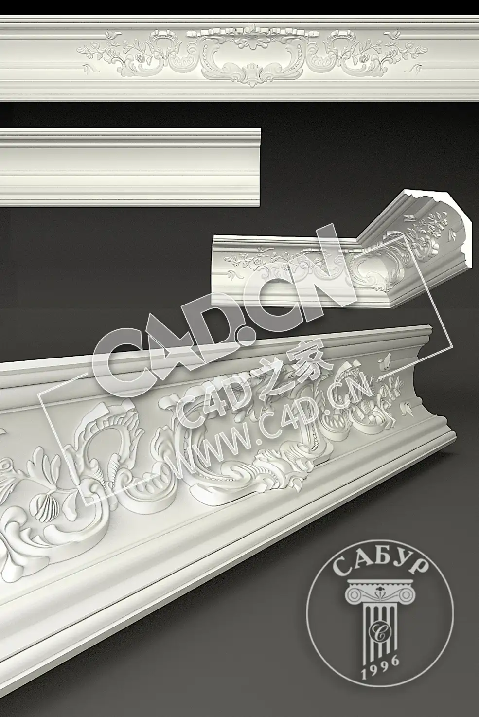 C4D雕花角线雕花平线雕花角线模型_11 - C4D之家 - 11.jpg