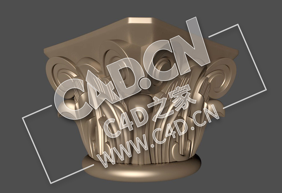 C4D欧式象鼻罗马柱头雕塑浮雕花构件模型_13 - C4D之家 - 13.jpg
