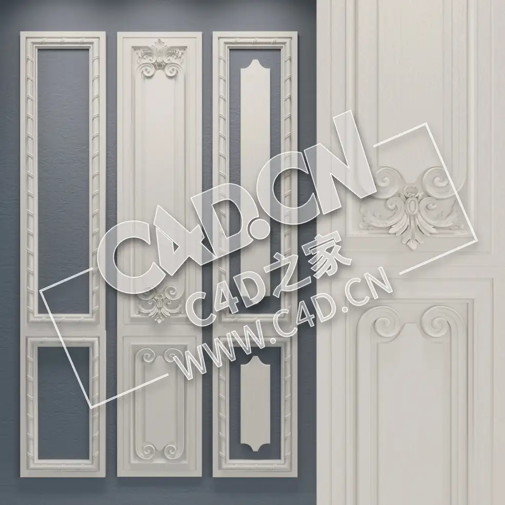 C4D欧式门线画框装饰线框模型_15 lepnina - C4D之家 - 15.jpg