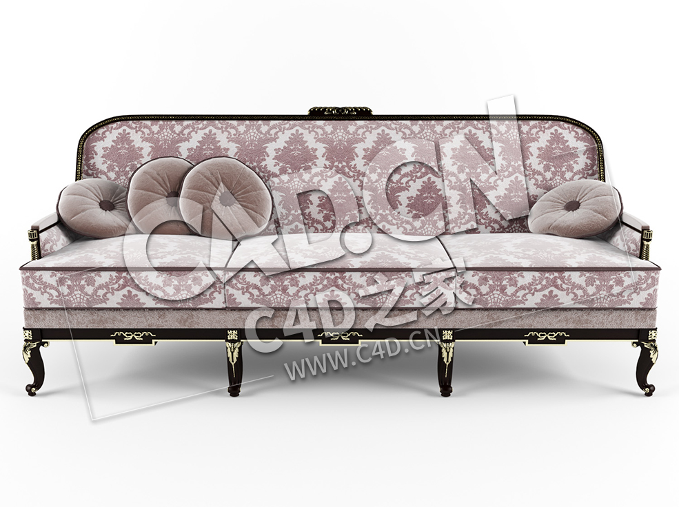 3人欧式沙发C4D模型 3seater sofa ModeneseGastone
